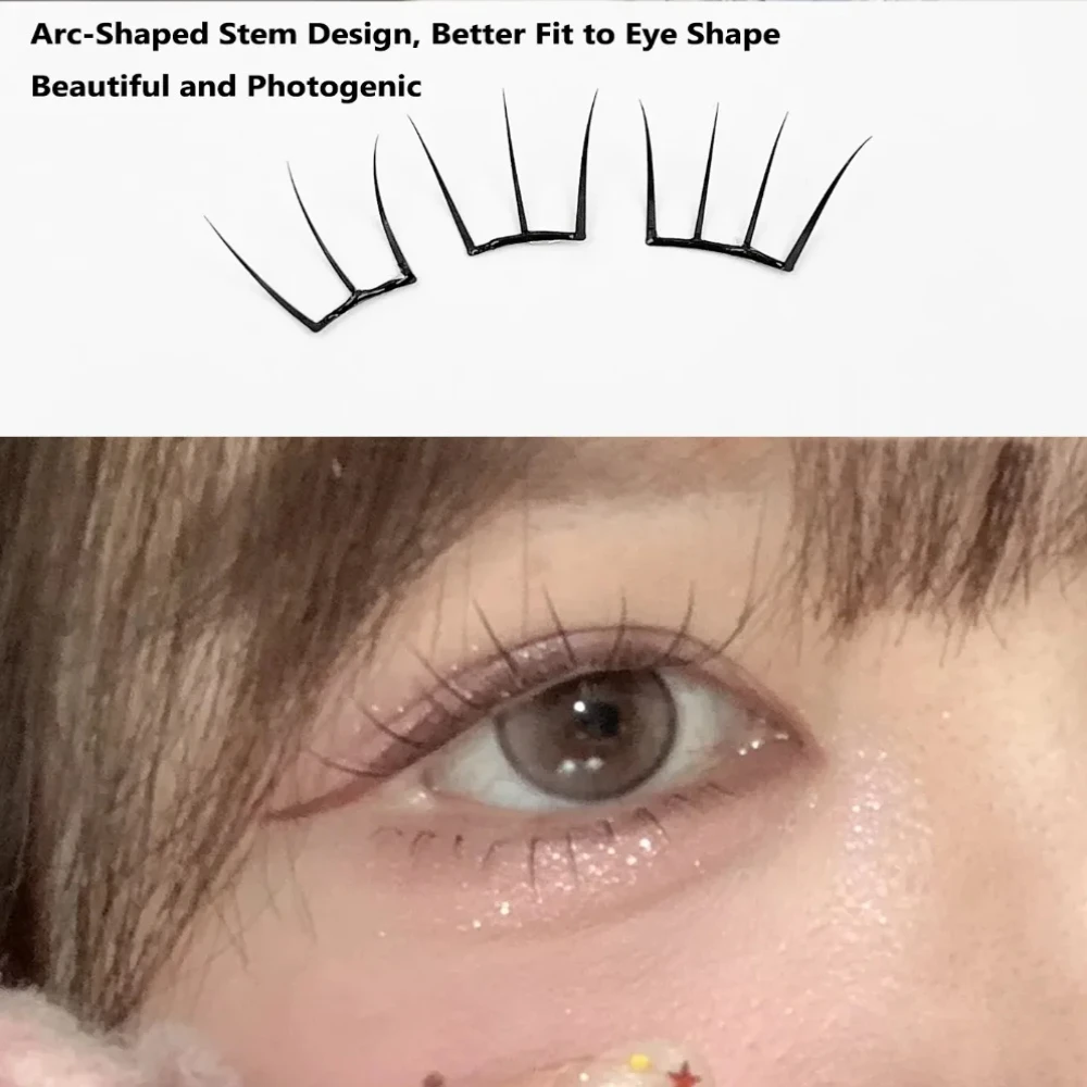 Pestañas en racimo sin pegamento, 60 uds., extensiones de pestañas individuales autoadhesivas, estilo Anime, fáciles de aplicar, bricolaje en casa