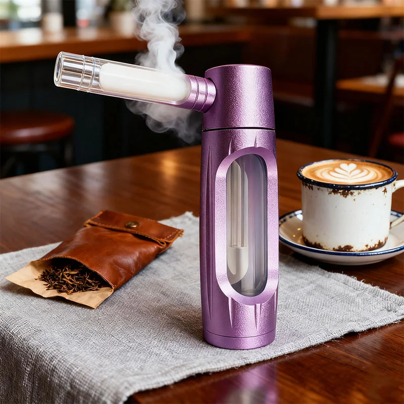 Tubo dell'acqua popolare in metallo per fumatori di erba Bottiglie tascabili Compagno di viaggio Tubi per fumo di erbe a secco Gadget per uomo