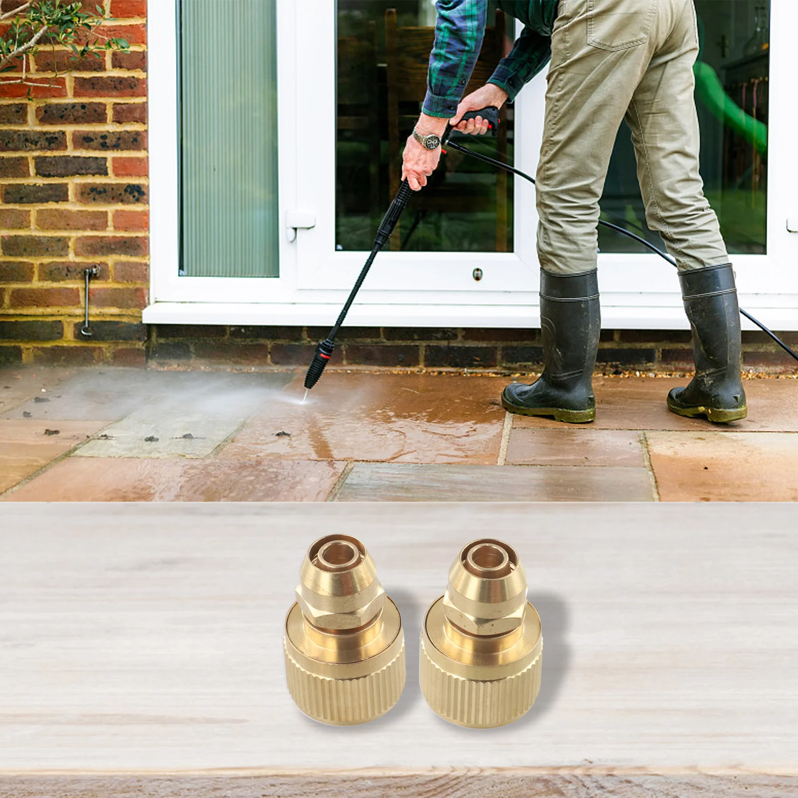 

Expandable Hose Connector Brass Hose Connector For Watering 2pcs Connectors Aluminum Alloy Material Home Gardening Use