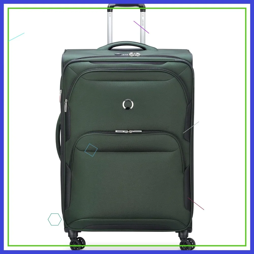

Sky Max 2.0 Expandable Softside Luggage with Spinner Wheels, Green, Checked-Large, 28 Inch