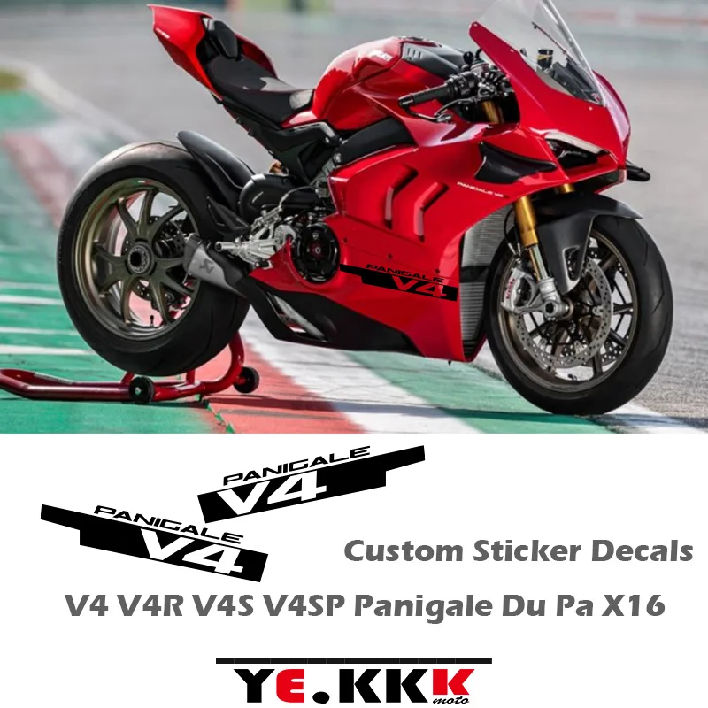 For Ducati Panigale V4 V4S V4R V4SP Lower Fairing Custom Sticker Decals Cutout Red Black Hip Carene Du Pa X16