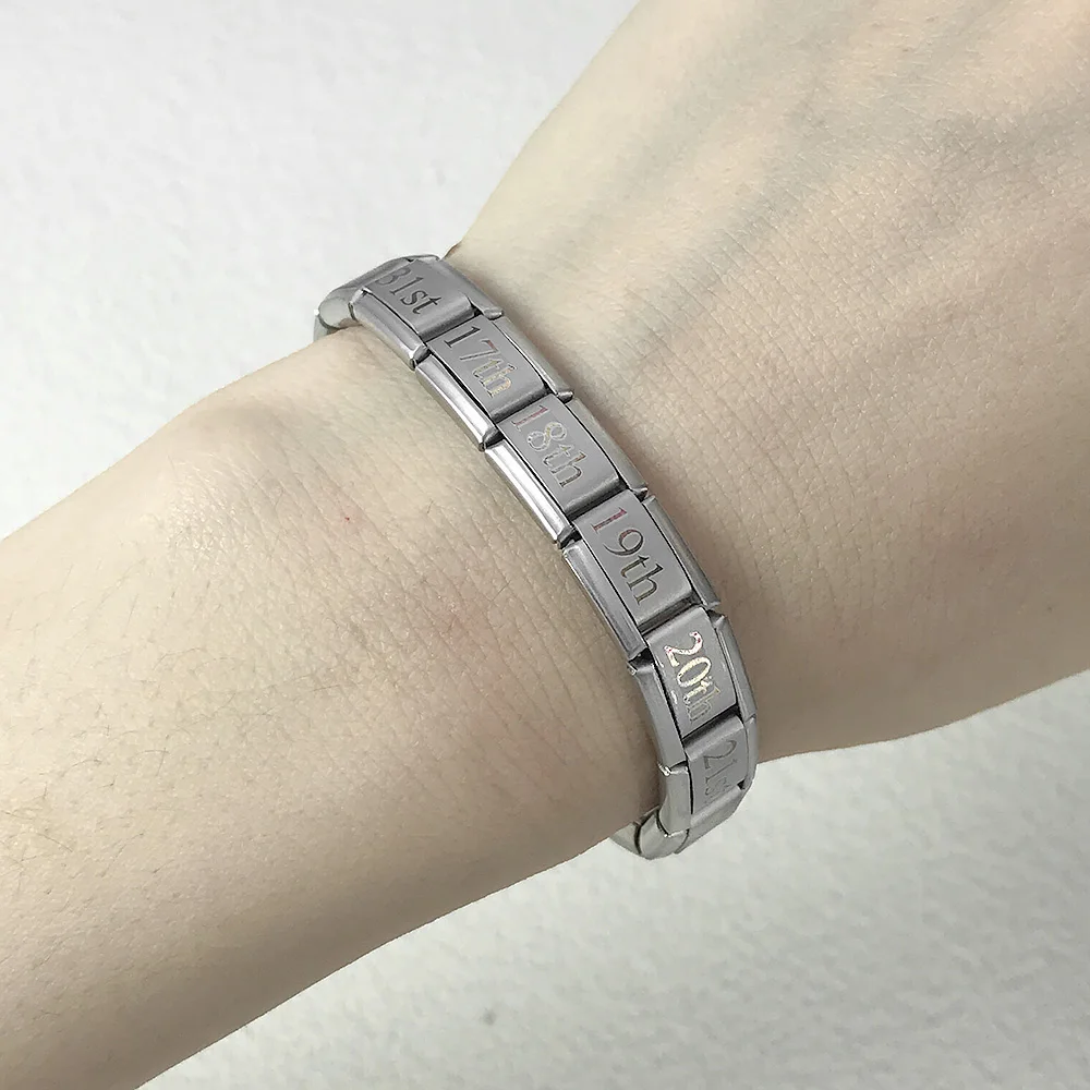 Gemosa Original Gänseblümchen Mode Frauen Armband Datum italienische Charm Links passen 9mm Armband Edelstahl Schmuck herstellung – Detail 5