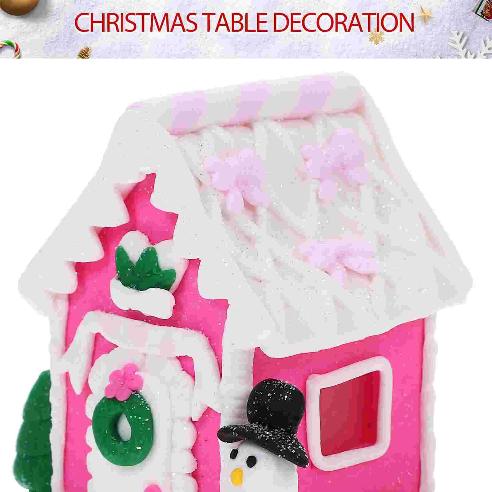 Christmas Gingerbread House Decor Miniature Adornment Polymer Clay Festival Desktop