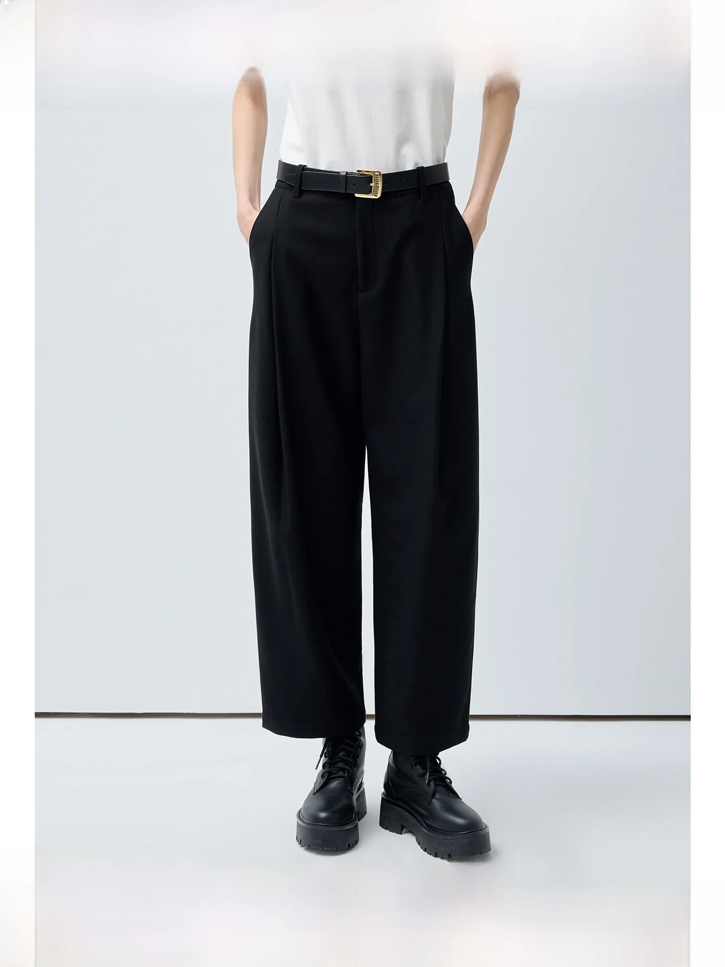 

Брюки прямого кроя с высокой талией для женщин больших размеров: новинка весны, универсальные повседневные брюки с эффектом похудения