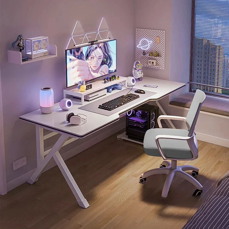 Modern Desktop Computer Desks Home Office Desk Furniture Bold K Legs White Gaming  Simple Bedroom  Student Study Table