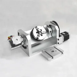 Máquina CNC 4. ° 5. ° eje giratorio, 100mm, eje de rotación de portabrocas de 3 mordazas para fresadora de enrutador de madera y Metal