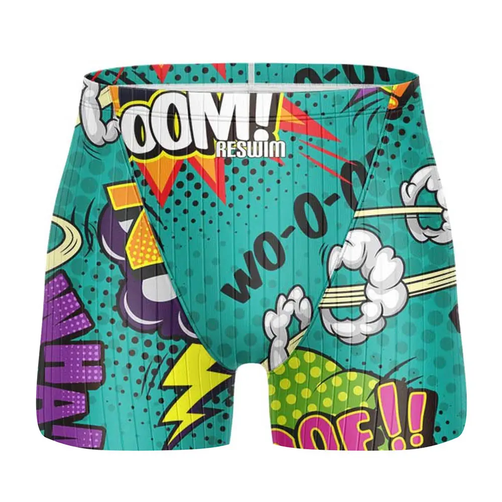 Summer Men\'s Funny Swimming Trunks Swim Jammer Swimsuit Shorts Athletic Training Swimwear Boys Beach Tights Shorts Surfing Pants