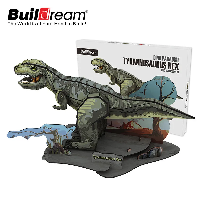 DIY 3D Dinosaur Puzzle Toy Pterosaur Tyrannosaurus Rex Plesiosaurus Triceratops Assembled Model Educational Toy Birthday Gift