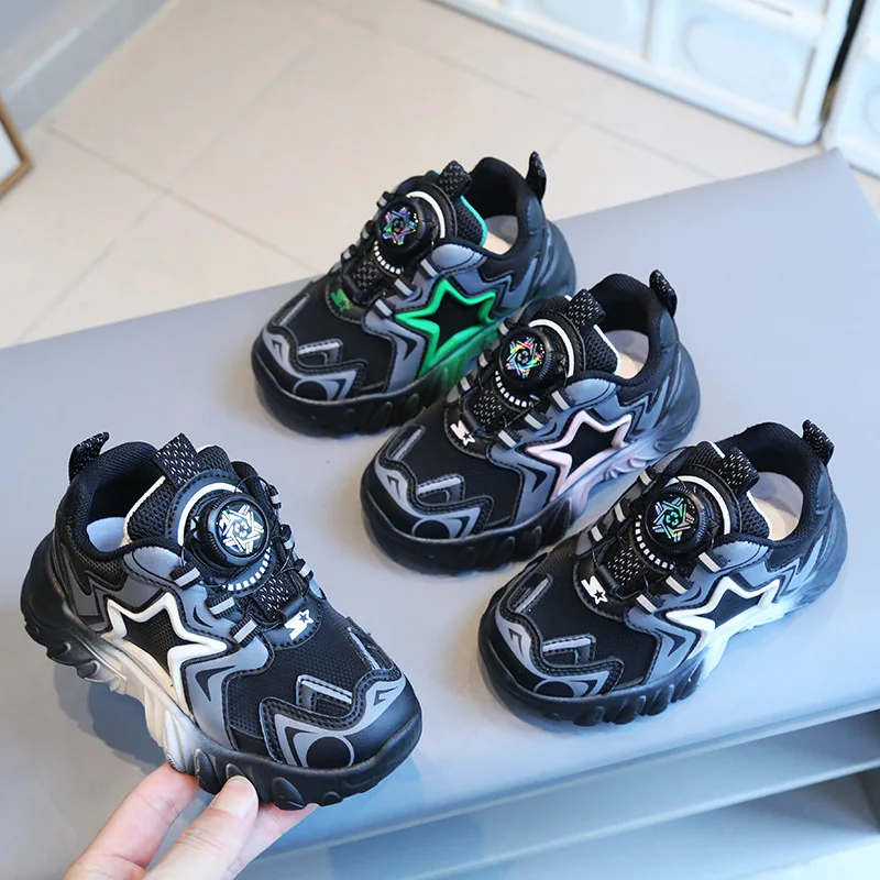 

Children's Sports Shoes, Spring and Autumn Boys' Dad Shoes, Rotating Button Girls' Casual Shoes, Popular Soft-Soled Baby Shoes