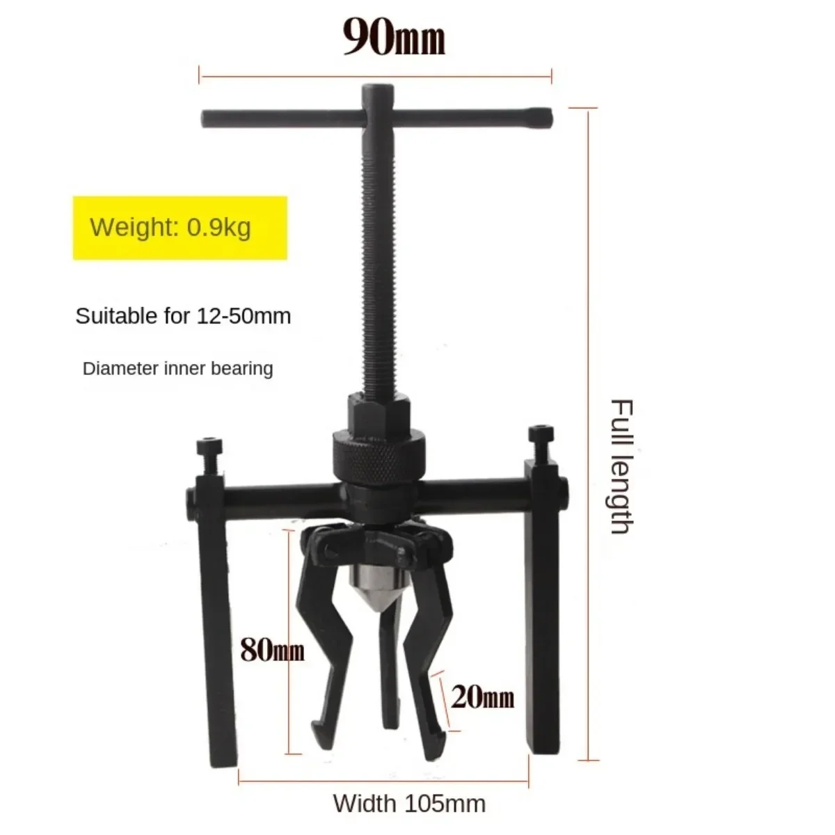 Car Interior and Exterior Bearing Puller Heavy Duty Gear Extractor 3-Jaw Puller Car Repairing Labor-saving Bearing Removal Tool