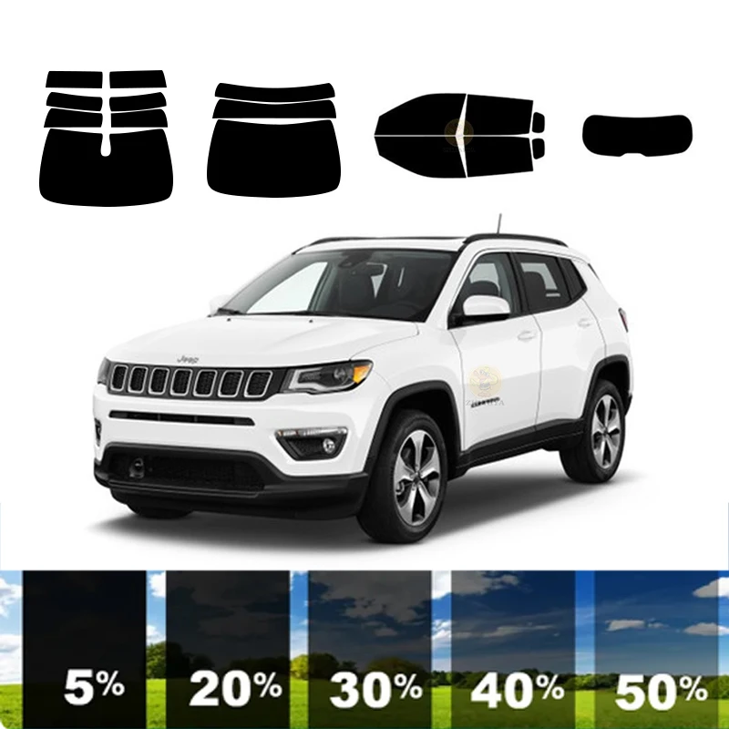 

precut Removable Window Tint Film For Car 100% UVR 5%-35%VLT Heat Insulation Carbon ﻿For JEEP COMPASS 4 DR SUV 2017-2023