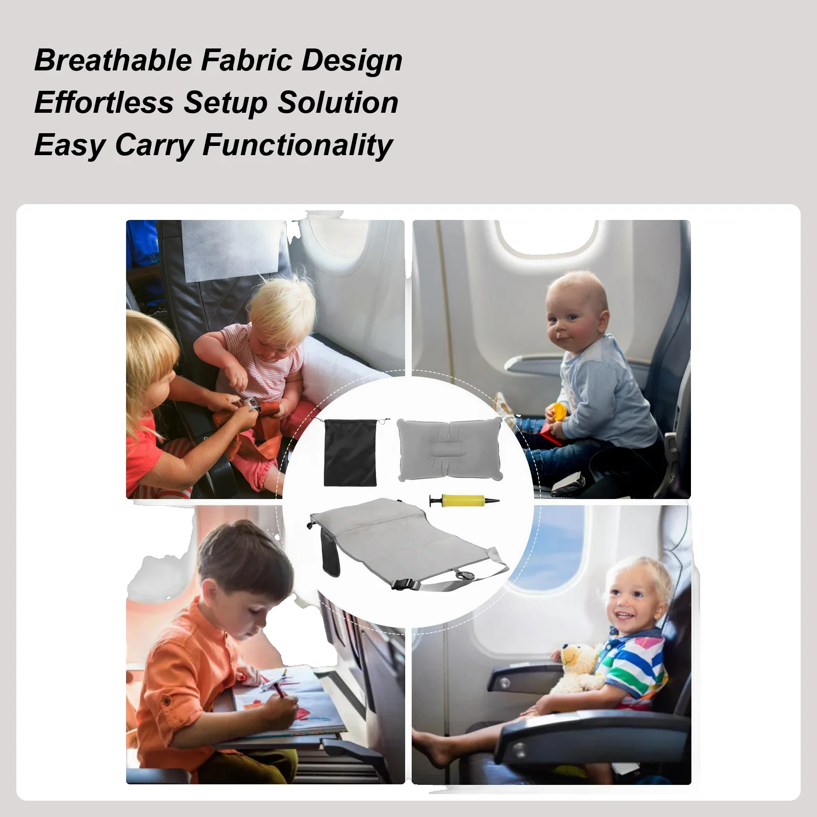 

Портативная дышащая подставка для ног для самолетного кресла, мягкая подушка-удлинитель для самолета, дорожная кровать для детей, девочек и мальчиков, для игр и сна