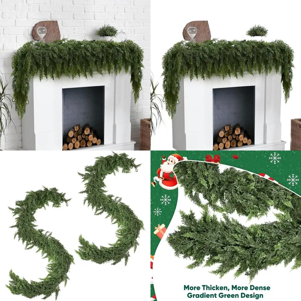 

Искусственная гирлянда кипарис с 120 ветками для рождественского декора: мантия, стола, стены, внутреннего и наружного использования