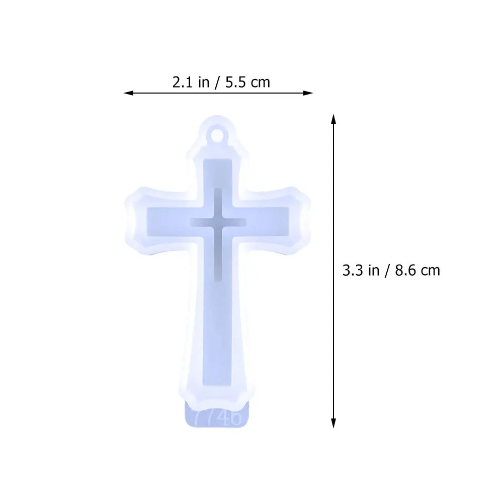 Molde colgante de Cruz de silicona DIY, molde de fundición de epoxi Flexible para collar, fabricación de joyería, manualidades, suministros DIY, 2 uds.