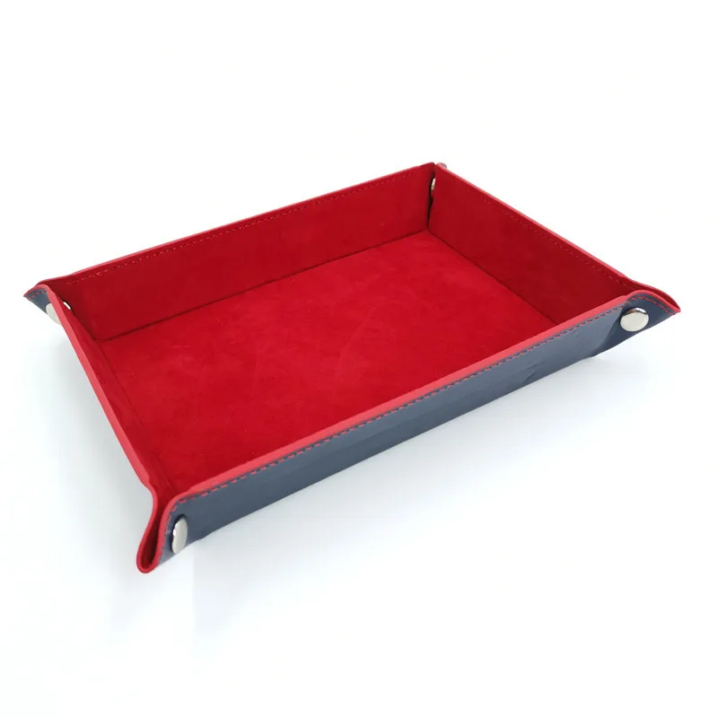 Rolling folding square dice game storage tray felt storage tray double-sided party supplies thickened office supplies storage to