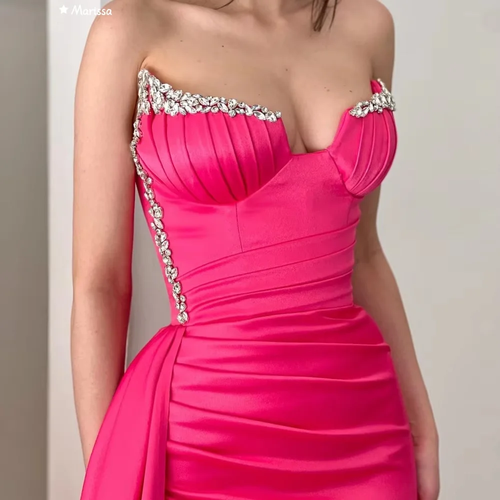 Marissa Abiti da ballo in tessuto di raso Abiti da sera a coda di pesce Donna Elegante abito da festa elegante da donna di lusso su misura Prom 2025