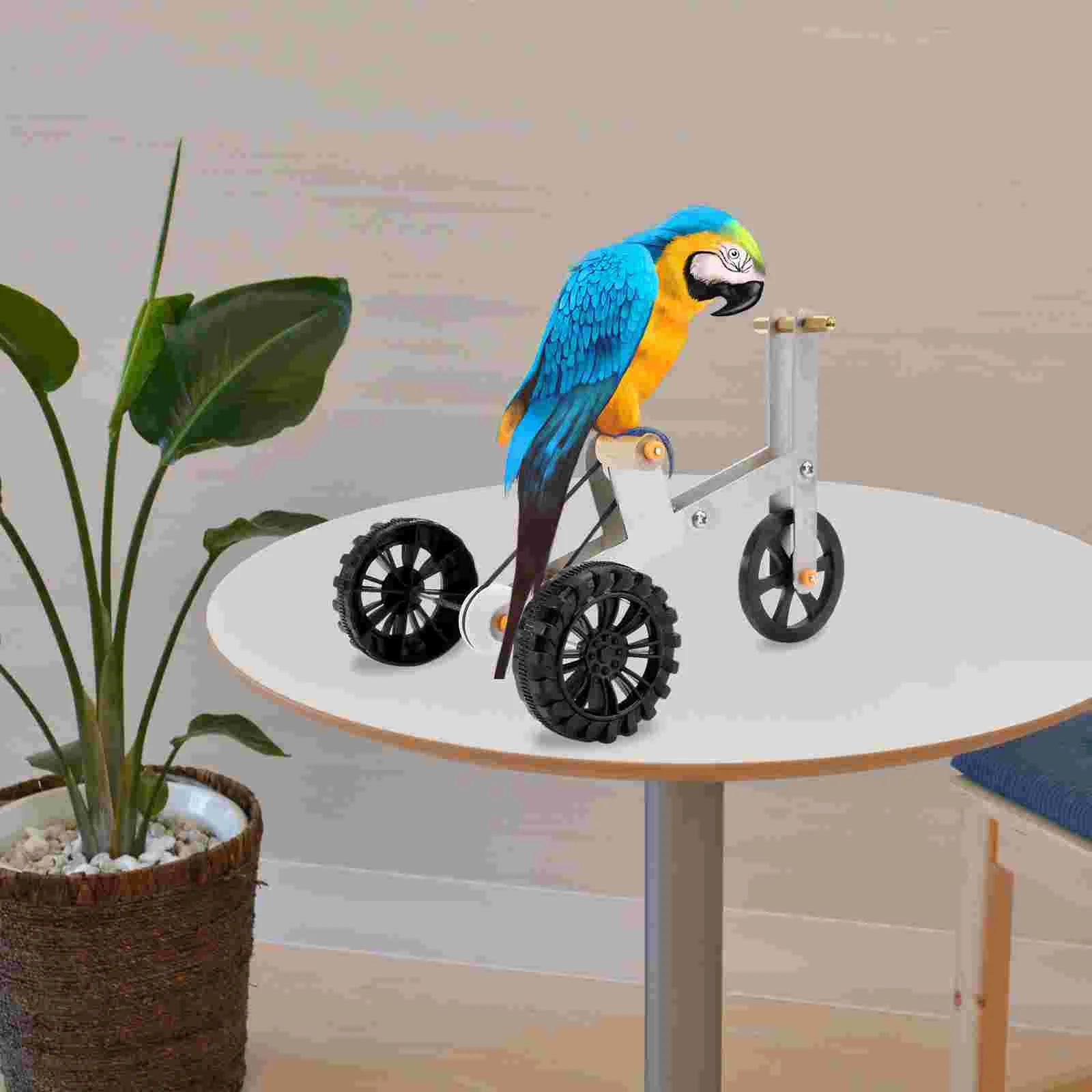 Parrot Bicycle Toy Funny Bird Plaything Birds Training Bike Entertainment Interesting Pet