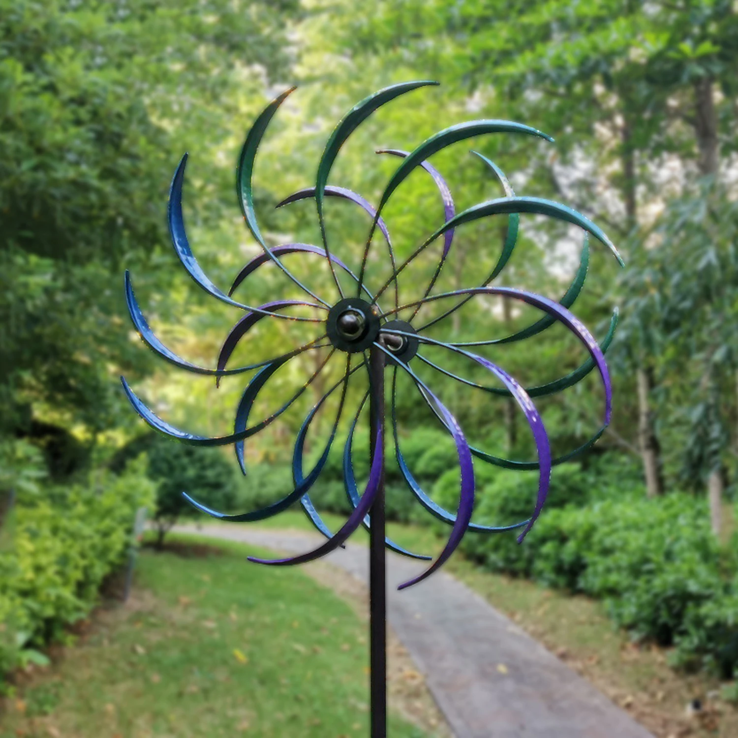 

Rainbow Color Garden Metal Kinetic Windward Spinners for Yard Outdoor Decoration