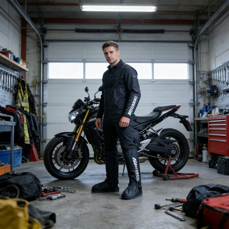 

Comfortable and Durable Waterproof and Non-slip Men's Rain Boots Cover Water Shoes Thickened Wear-resistant High-tube Rain Boots