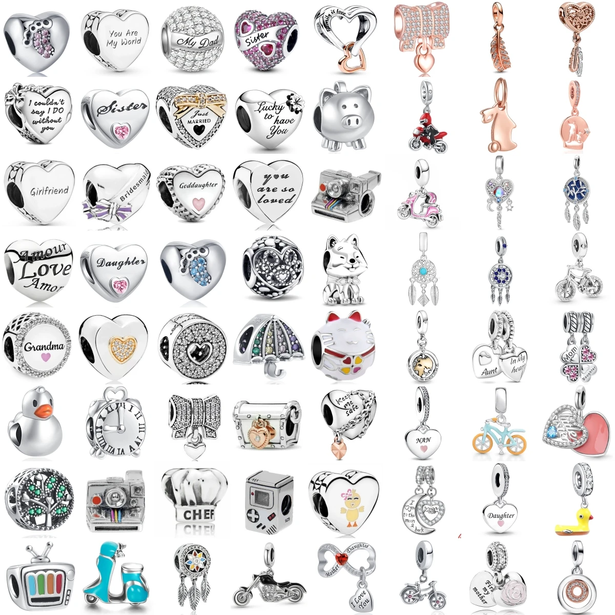 

Fashion 925 Silver Bicycle Treasure Box Motorcycle Television Set Charms Beads Fit Original Bracelet DIY Trinkets Accessories