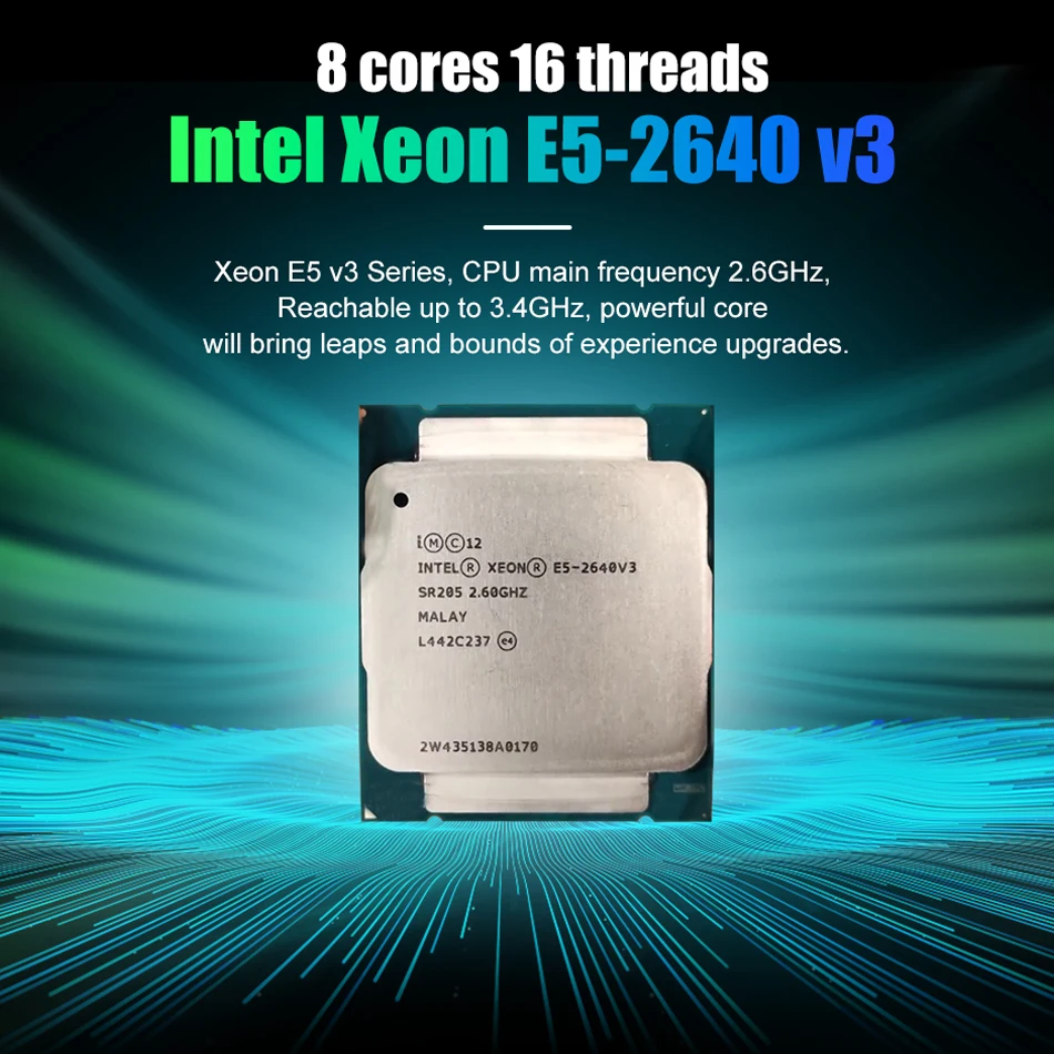 E5-2640V3 SR205 2.60GHz 8-Cores 20M LGA2011-3 E5-2640 V3 processor E5 2640V3 free shipping