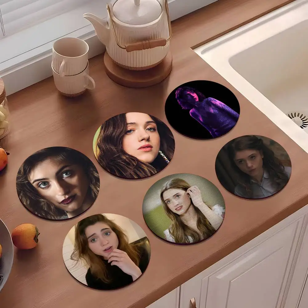 1pc N-Natalia D-Dyer Wooden Coaster Colour Printing Cup Mat Home Desk Decoration Gifts