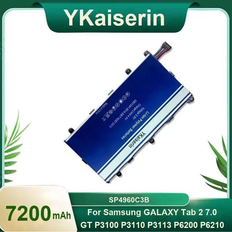 

For Samsung Galaxy Tab 2 7.0 GT P3100 P3110 P3113 P6200 P6210 7200Mah SP4960C3B Hardwearing Tablet Battery