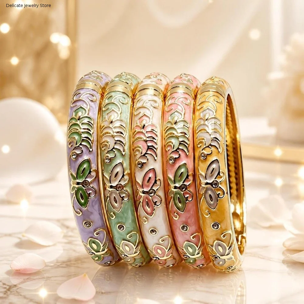 Kids Ethnic Fashion - Elegant Colorful Vintage Cloisonne Bangle Enamel