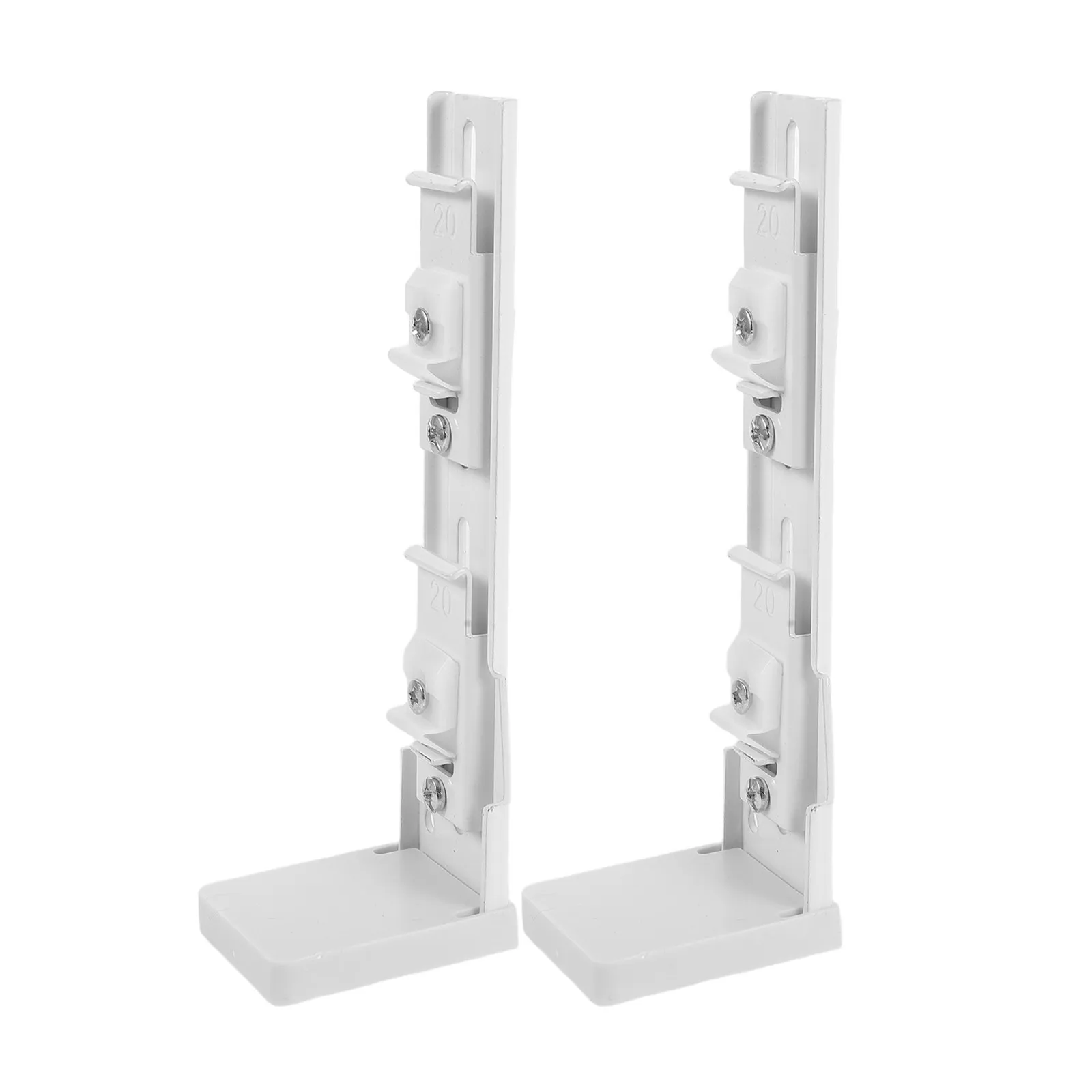 2Pcs Curtain Track Wall Mount Heavy Duty Brackets White 6.3 Inch for Living Room Bedroom Home Drapery Rail Support Hardware