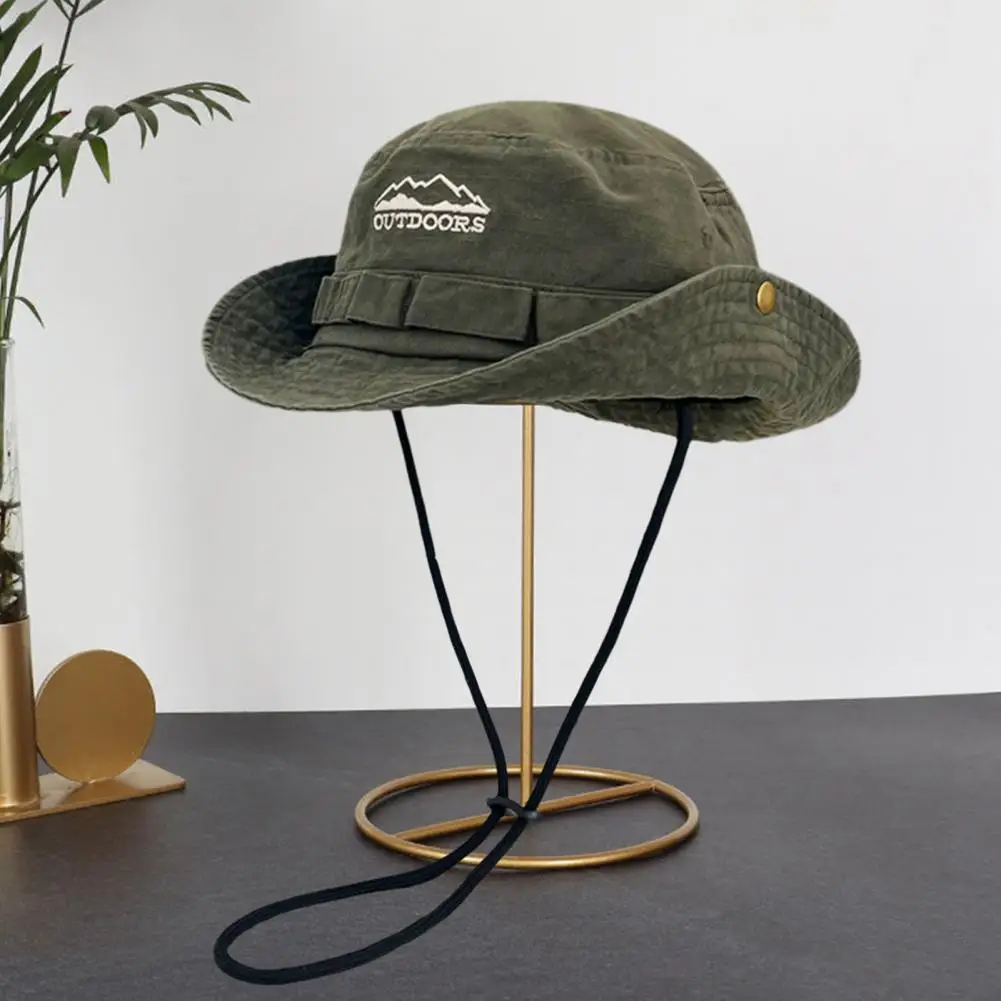 Practical Fisherman Hat Solid Color Washable Unisex Summer Bucket Cap Fisherman Hat  Polyester Sun Hat Outdoor Travel