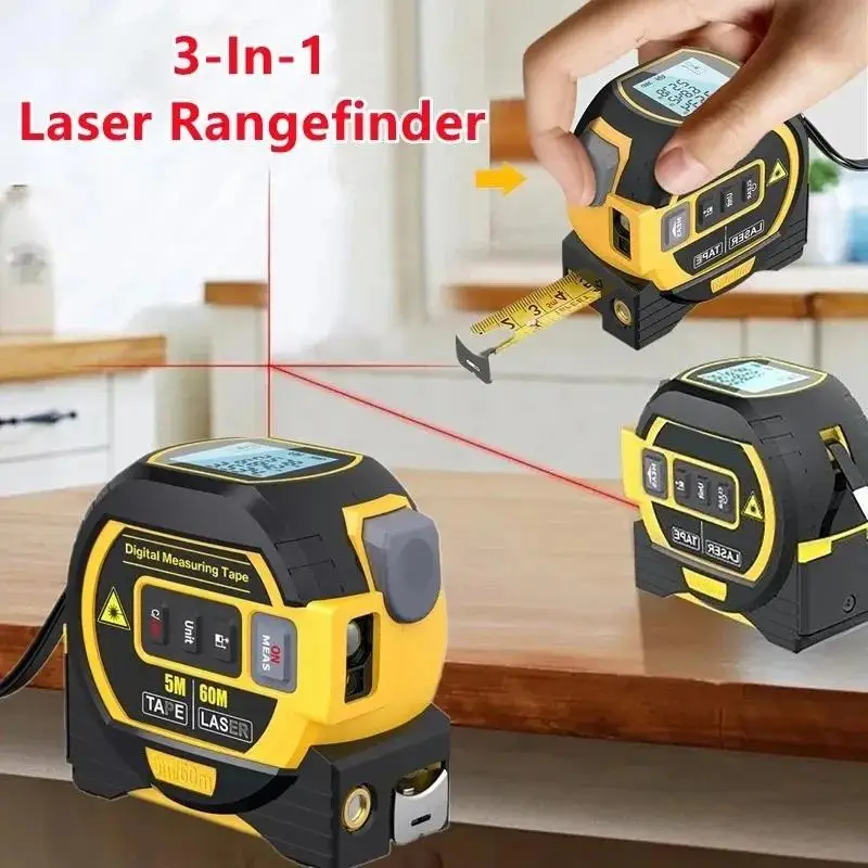 40m/60m Laser Distance Meter Rangefinder Laser Measure Distance Meter Surveying Equipment Tape Measur Retractable Tape