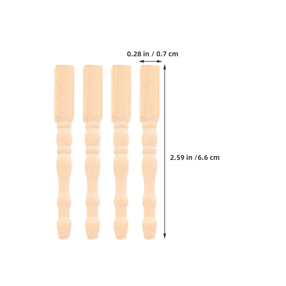 12pcs Miniature Table 1:12 Scale Mini Furniture Feet Wooden Table Legs For Dollhouse Decor Miniature House Accessories Dollhouse