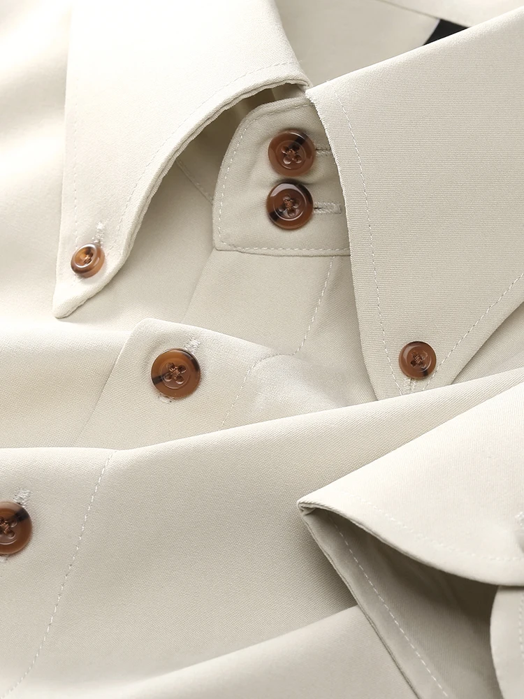 

Мужская рубашка Long Sve из мягкой эластичной замши (искусственная кожа) с эффектом кэжуал и делового стиля, приталенная, не требует глажки, весенняя коллекция