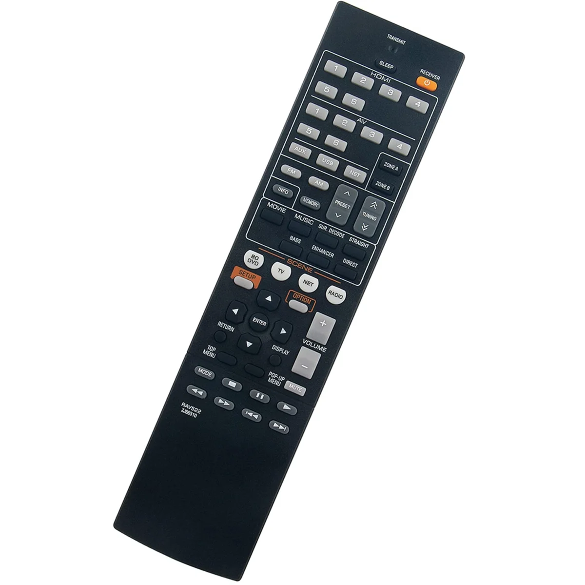 Remplacement de la télécommande RAV522 pour Yamaha AV Récepteur RX-V477 RX-V577 RX-V477BL RX-V577BL jasV477 jasV577 jasV477BL