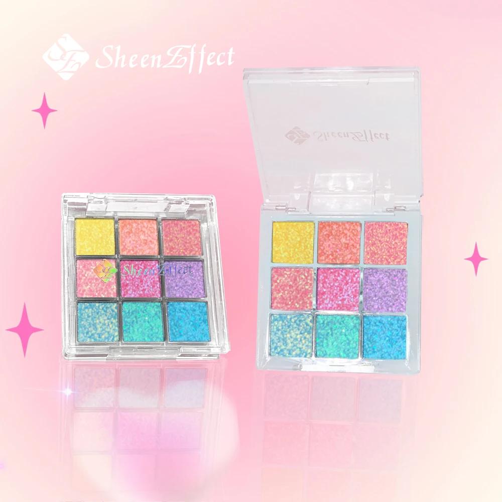 

Sheeneffect chameleon nine-color eyeshadow disc ice-through glitter color sequins pearlescent daily eyeshadow