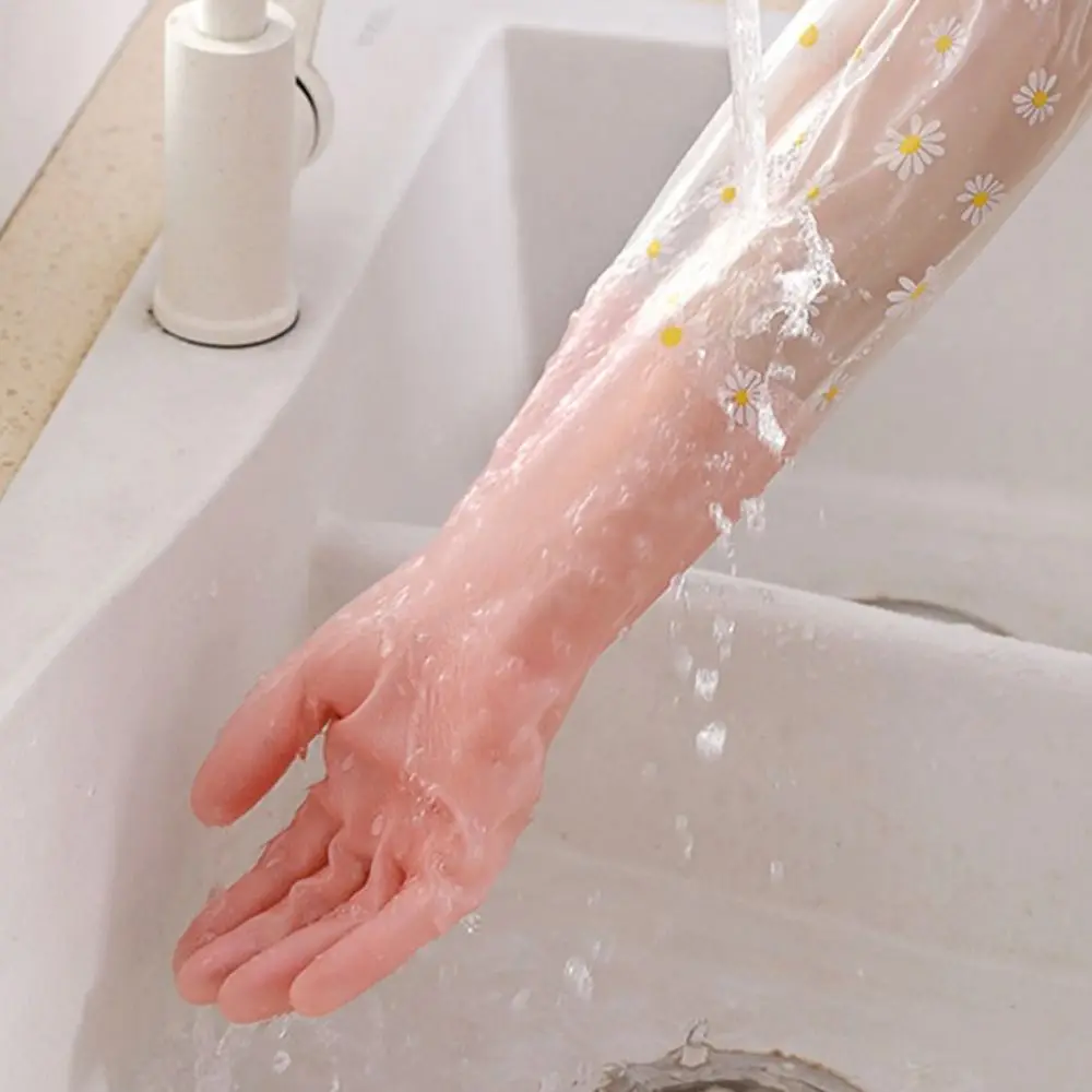 Silicone Waterproof Durable Kitchen Clean Tool Cleaning Gloves Household Scrubber Dishwashing Gloves