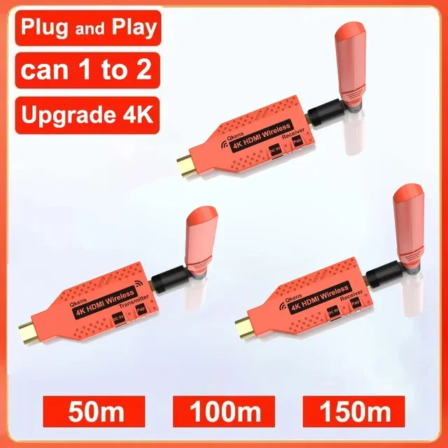 150m Bezprzewodowa transmisja 4K Przedłużacz HDMI Nadajnik i odbiornik wideo 50m 100m Adapter wyświetlacza Może udostępniać 1 laptopa i 2 telewizory
