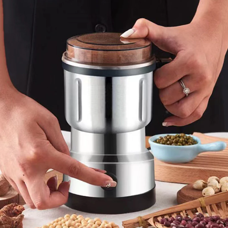 DMWD Multifunction Coffee Grinder Stainless Steel Blade Electric Herbs Beans Mill Spices Nuts Grains Cafe Bean Grinding Machine