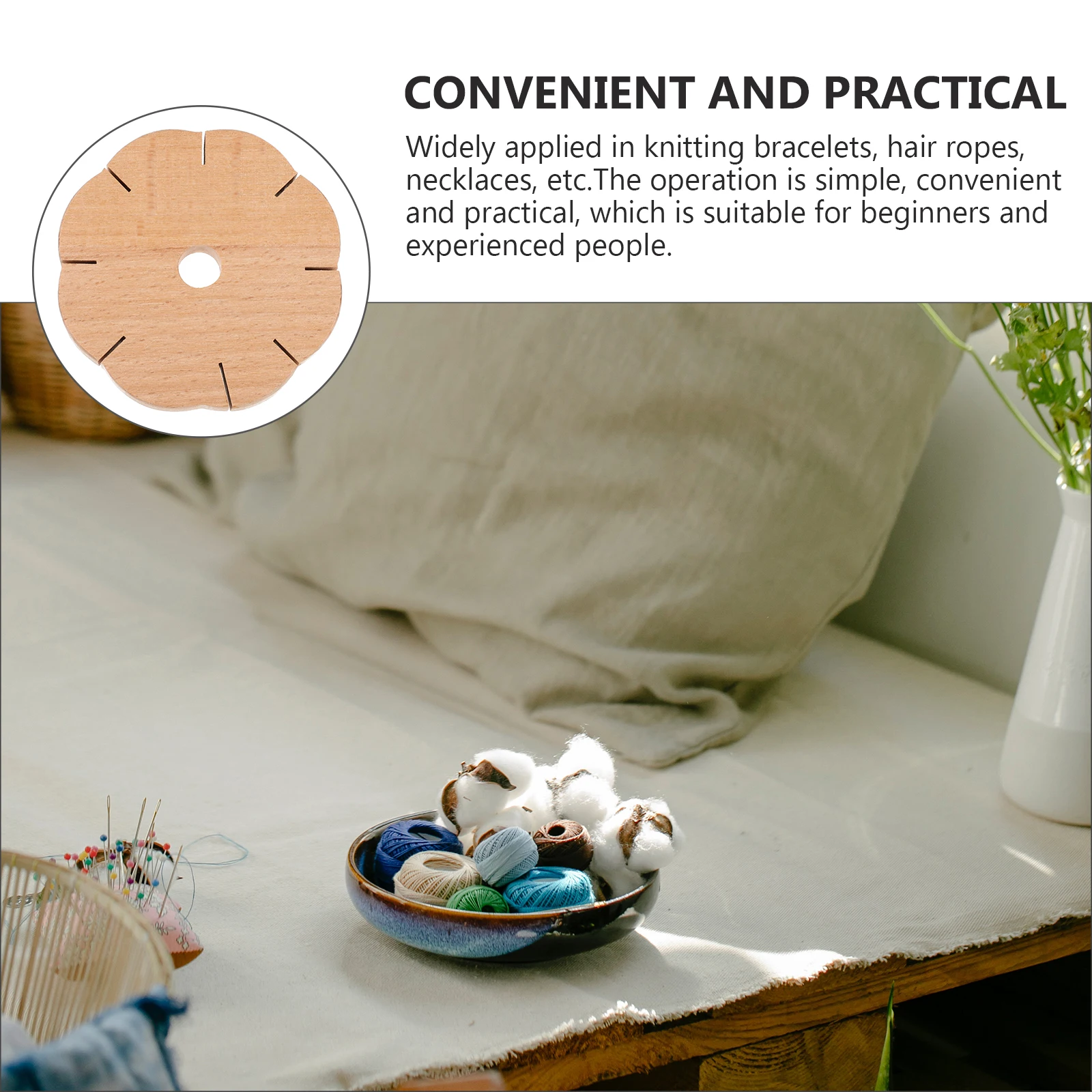 

Rope Knitting Machine Wood Knitter DIY Craft Tool Small Exquisite Easy Store Healthy Materials Operation
