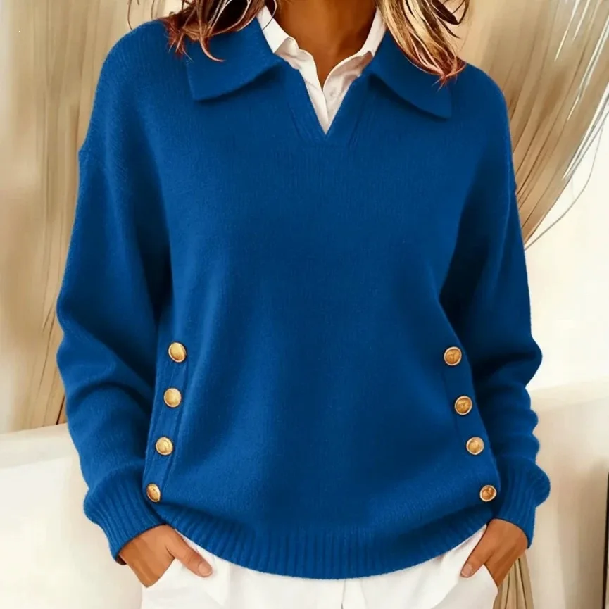 2026 Women's Autumn. And Winter New Loose Random Lapel. Button-down Long-sleeve Sweater Evening Dresses Clothing Clothes Bandage