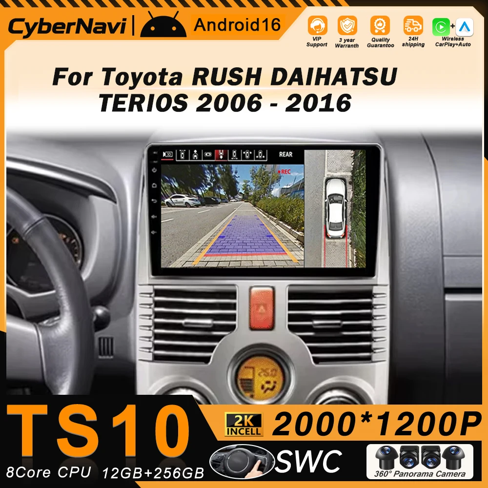 Android For Toyota RUSH DAIHATSU TERIOS 2006-2016 Car Radio Multimedia Video Player 2 Din Navigation Stereo GPS wireless Carplay