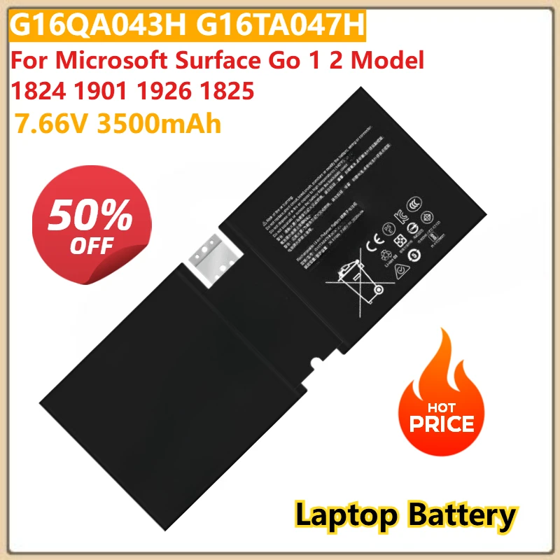 

Сменный аккумулятор для ноутбука 7,66 В 3500 мАч G16QA043H G16TA047H для Microsoft Surface Go 1 2 Модель 1824 1901 1926 1825