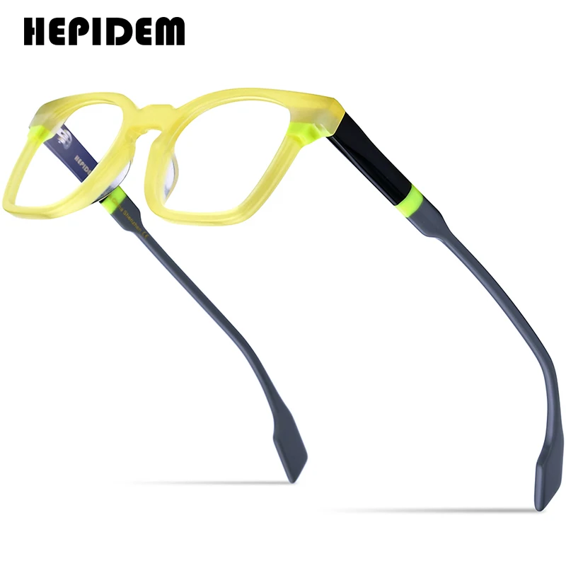 HEPIDEM Multicolor Acetate Glasses Frame Men Retro Square Eyeglasses Women Optical Spectacles Eyewear 9242