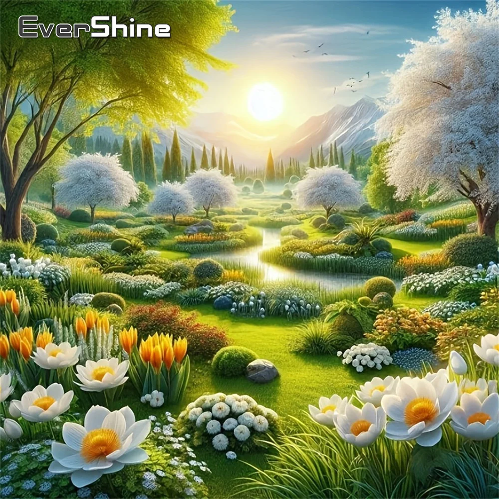 Evershine Diamond Mosaic Landscape Full Square Painting Gard