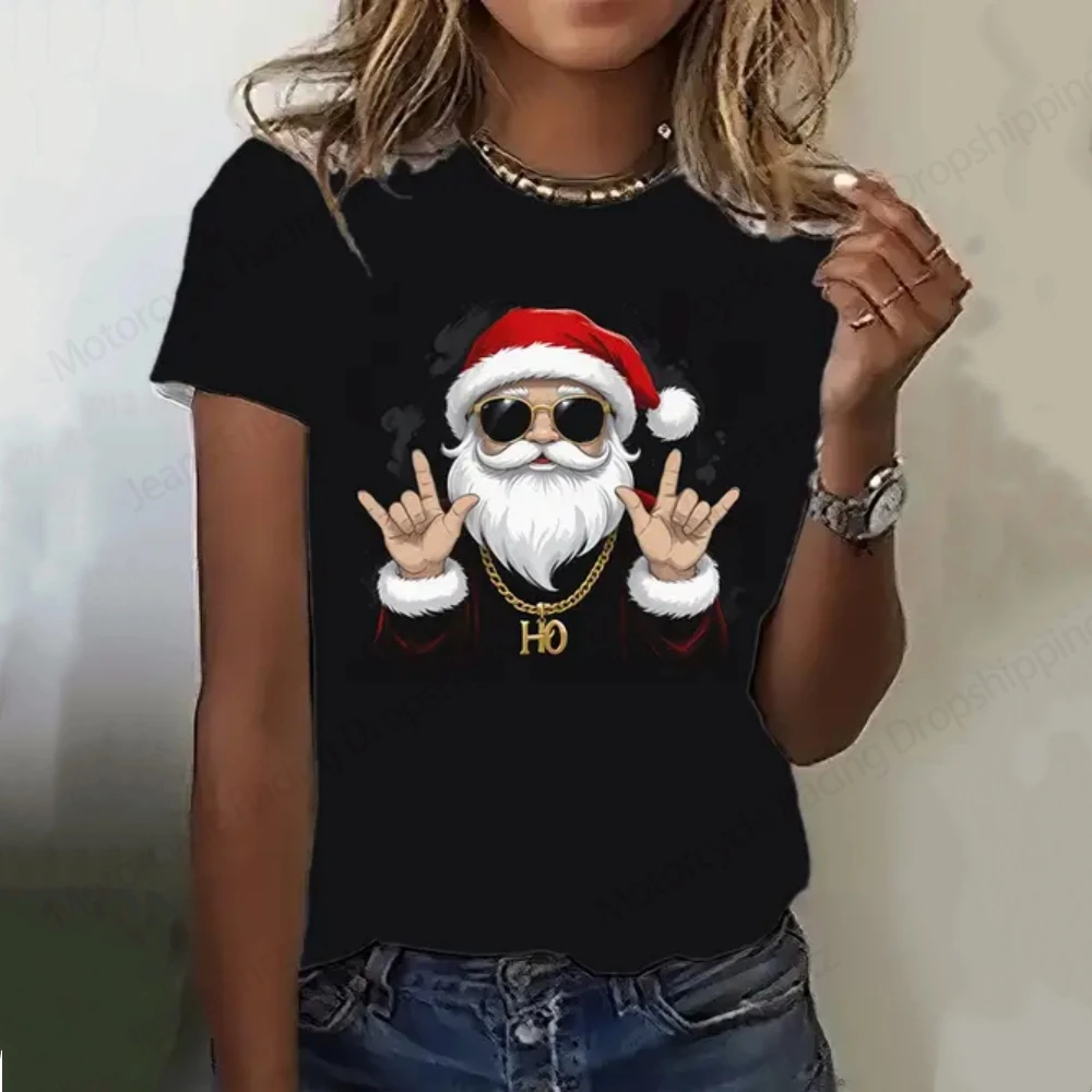 New Christmas Santa Claus 3d Print Tshirt Men Women Fashion Oversized T-shirt O-neck Short Sleeve Tops Tees Party T shirt Funny