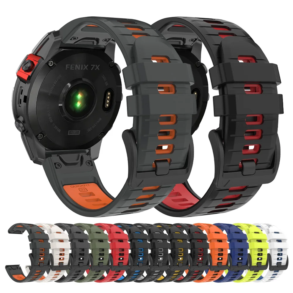 22mm 26mm Silikon-Uhrenarmband für Garmin Fenix 8pro 8X 7 7X 6X 6 Pro 5 5X Plus Enduro Armband mit QuickFit-Schnellverschluss