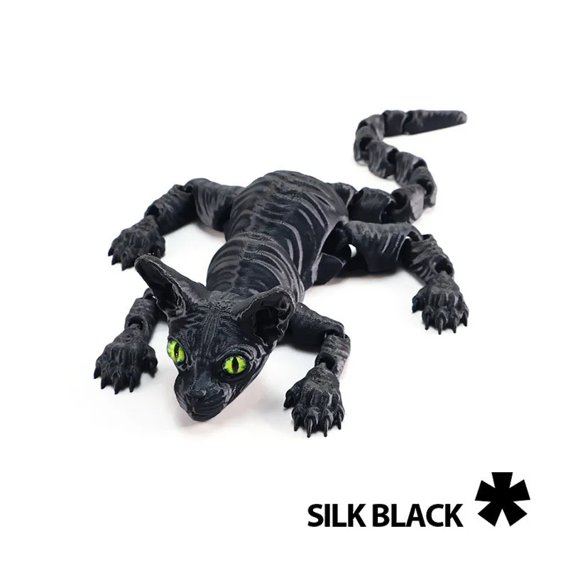 Новые 3D-печатные суставы, подвижная имитация, безволосый кот, игрушка, модель, офисные настольные украшения, реалистичные кошки, детские подарки