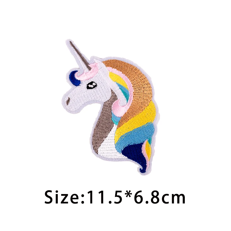 Embroidery Rainbow Unicorn Patches for Clothing Iron On Sew On Cartoon Animal Stickers Jeans Bags Garments Applique Badge