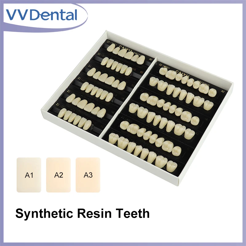 

VVDental стоматологическая синтетическая смола зубы акриловый полный рот протез передний задний A1/A2/A3 обучающая модель зубов