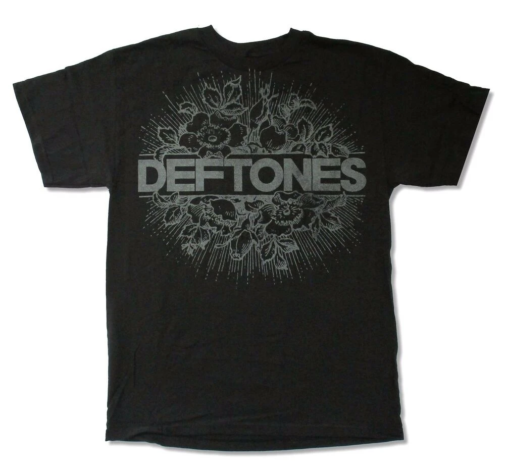 2022 New Summer Women T Shirt Deftones Floral Burst Image Black Short Sleeve T-shirt Female Harajuku Cotton Unisex Clothing Tops